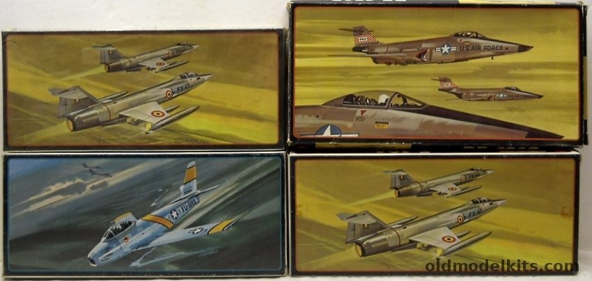 AMT-Hasegawa 1/72 A691-130 RF-101C Recon Voodoo / A627-100 F-86 Sabre / TWO A625-100 F-104 Starfighters plastic model kit